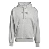 adidas Men's Essentials LINEAR Fleece Hoodie, medium Grey Heather/Black, S