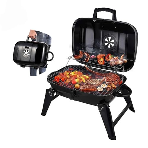 Barbecue de table pliable pour camping afin d'eviter les brulures avec poignee isolee