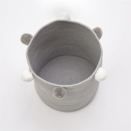 Woven Laundry Basket in Green Cotton, Breathable Clothes Storage Solution for Bedroom, Bathroom Laundry Room