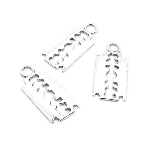 80 Pieces Antique Silver Tone Jewellery Charms Craft Art Making Crafting Beading Supplies GZ1S3N Razor Blade Cover