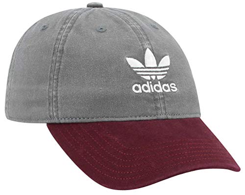 adidas Originals Women's Relaxed Fit Adjustable Strapback Cap 2020, Grey/ Burgundy, One Size