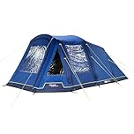 Berghaus Adhara Air 500 Nightfall Tent for 5 People with Darkened Bedrooms, Living Area & Sewn In Groundsheet, 5 Man, Easy to Pitch, Large and Spacious, Family Camping & Festivals, 6000mm HH (Blue)