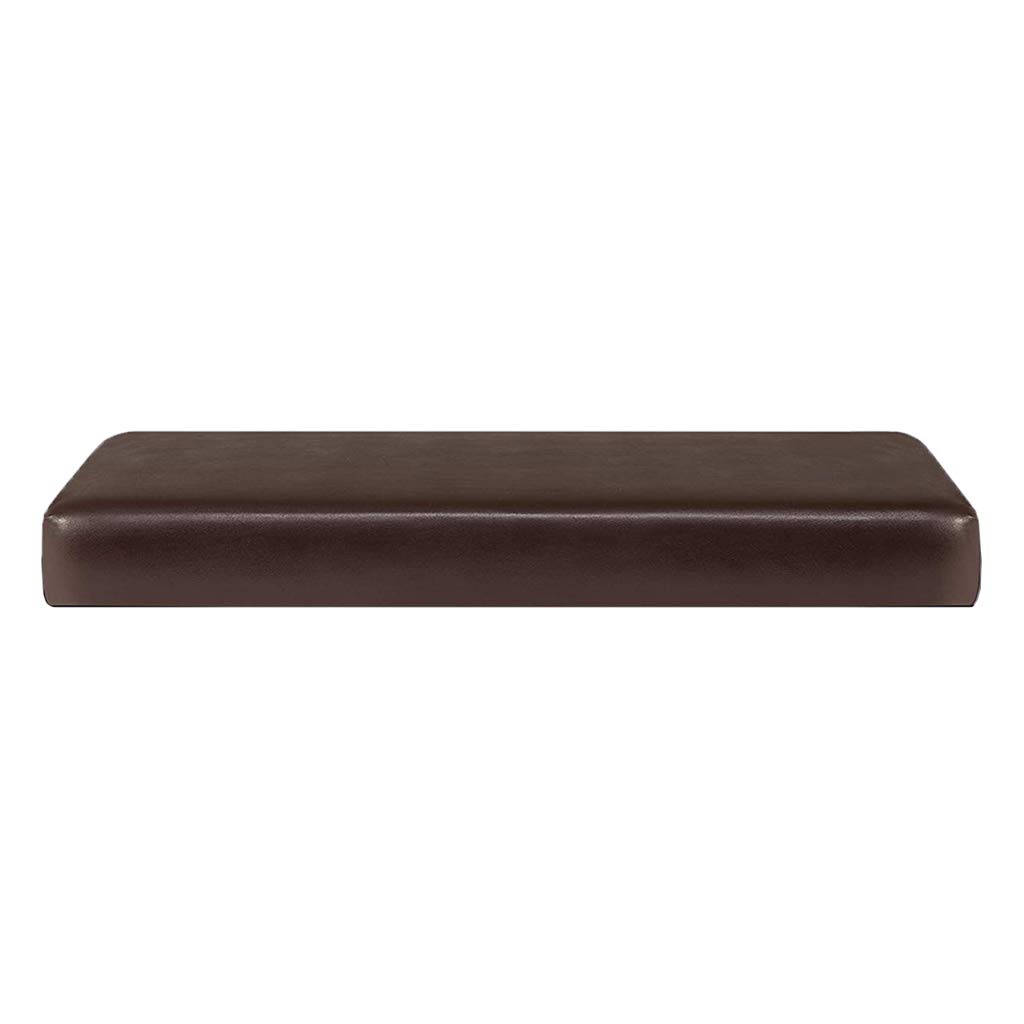 Perfk Coffee_3 Seater Waterproof Pu Leather Pu Waterproof Leather Chair Cushion Cover, Fitted Seat Coat Patio Couch Loveseat Sofa Slipcover, Stretch Furniture