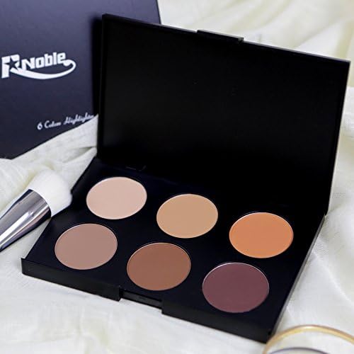 R Noble Contour Palette, Highlighter & Matte- Bronzer & Highlighter Kit & Makeup, 6 Color, Powder Concealer + Contour + Corrective Powder