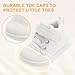 STQ KIDS Toddler Shoes for Boys Girls Wide Toe Box Kids Barefoot Shoe Zero Drop Unisex Baby First Walking Sneakers with Hook-and-Loop Non Slip White Toddler Size 5 (12-18 Months)