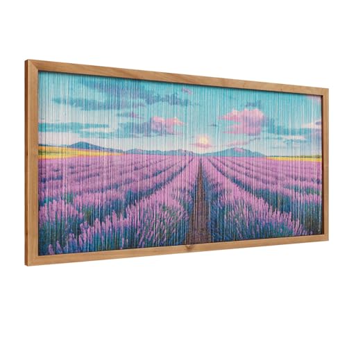 flangairy Lavender Wall Art With Wood Framed, 23.6x11.8 Crafts String