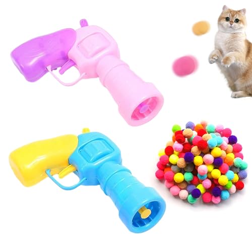 SLEEKEE 2 pistole giocattolo, 40 palline di peluche, lanciatore di