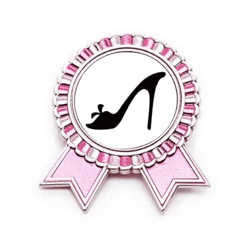 Broche rose à talons hauts en métal avec motif fleur taille M