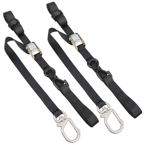 EXVITAL Motorcycle Tie Down Straps with Swivel Carabiner Hook 1.18 Dirt Bike Straps for Motorcycle Dirt Bikes Truck ATV Cargoes (2Pack)