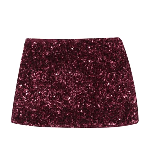 ZGMYC Women's Glitter Sequin Mini Skirt Shiny Low Waist Pencil Skirts Bodycon Short Skirt for Dance Party Concert4