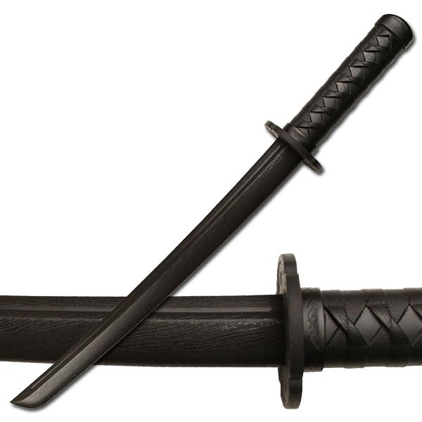 Training Sword, Black Polypropylene Samurai Style Handle-Sparring Practice Equipment