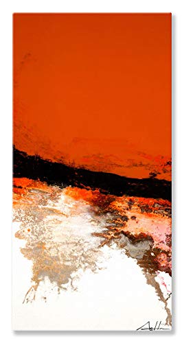 GreenBox Art + Culture Canvas Wall Art Orange Vertical Line Series by Andy ANH Ha, 24 by 48-Inch