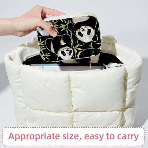 Boîte à bijoux spacieuse panda double couche de rangement nomade - 7