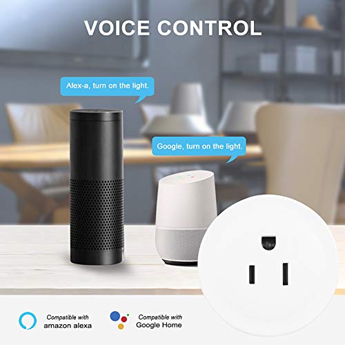 Tomshin Mini Smart Plug WiFi Power Socket US Tuya APP Temporizador de controle remoto, controle de v
