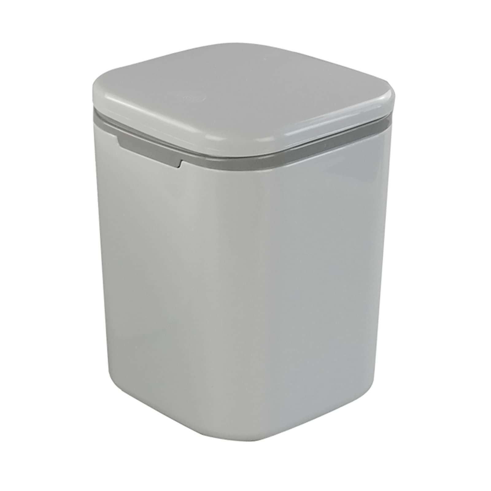 Morcte 2-Pack 0.5 Gallon Tiny Trash Can with Push Button Lid, Gray
