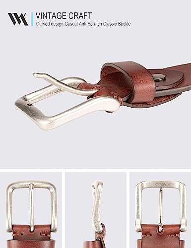 Image of WOLFANT Full Grain Leather Belt for Men,1.5 inch Italian Real Solid Leather | All-Day Comfy Durable Leather Belt for Casual, Work and Daily Wear