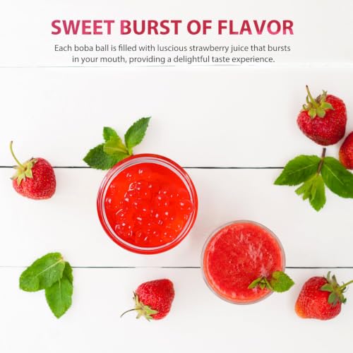Image of Soeos Strawberry Popping Boba Pearls, 6.6 Pounds (3Kg)