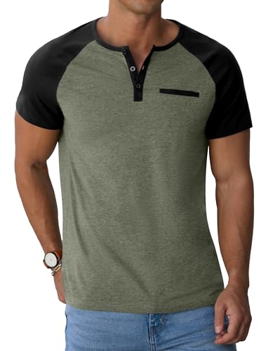 Image of Sailwind Men's Cotton Henley Short Sleeve Casual T-Shirts with Pocket