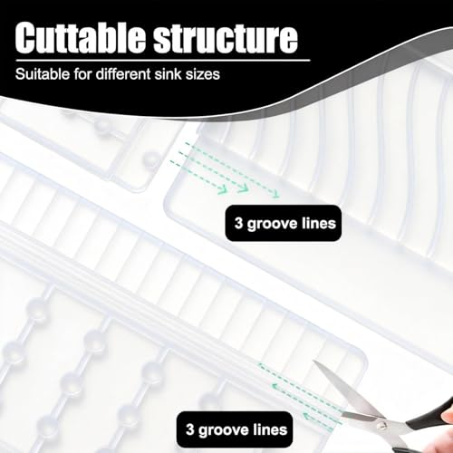 Image of Silicone Sink Splash Guard for Kitchen Basin (20in X 7.4in), Cuttable Silicone Sink Edge Protector & Countertop Cover, Prevents Splashes, for Kitchen Counter (White)