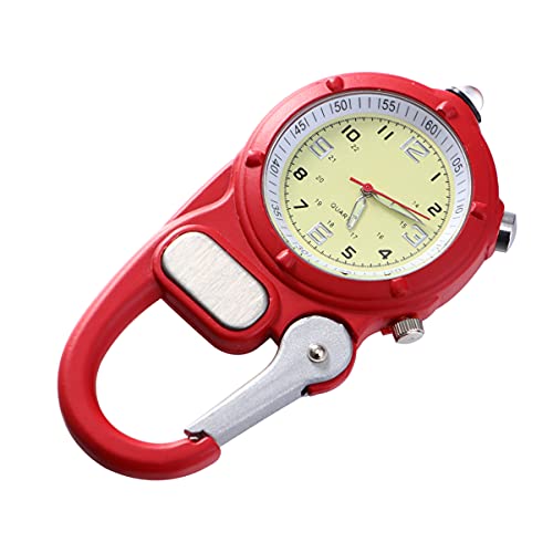 Reloj de Bolsillo de Escalada: Clip- On Quarzt Reloj Tipo de Hebilla Reloj Reloj Aire Libre Fob Cinturón Reloj con Luz Cover