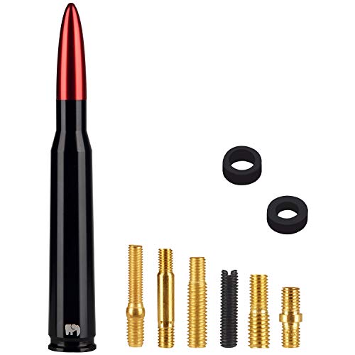 Image of ONE250 Bullet Style Antenna, Compatible with Harley Davidson Motorcycles All Models (1998-2024) - Will fit Any Harley Davidson Street Glide, Road Glide, Road King or Electra Glide (Red)