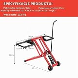 Podnośnik do kosiarki z siedziskiem, regulacja wysokości do 225 kg, hydrauliczny podnośnik do traw, metal, pomoc w czyszczeniu kosiarek