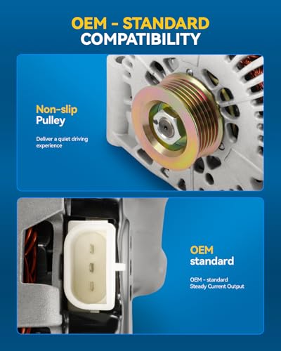 Image of PHILTOP New 8442N Alternator Compatible with Ford, Mercury, 2005-2007 Five Hundred, 2005-2007 Freestyle, 2005-2007 Montego 130A Alternator Replacement