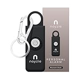 Personal Alarm NOYZIE Personal Safety Alarm with LOUD 125db Siren and 200-Lumen Strobing LED Light - Self Defence Rope Alarm Keyring Keychain for Women, Men, Elderly & Dog Walkers