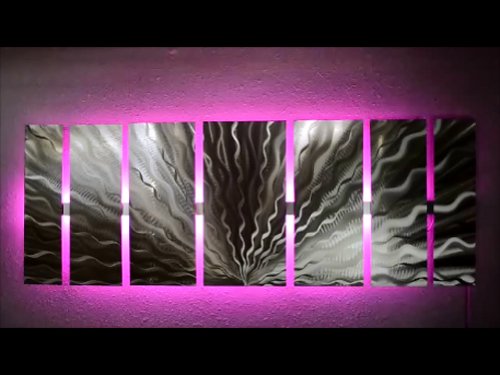 Dv8 Studio 7 Panel Vibration Led Color Changing Led Lighted Metal Wall Art Modern Abstract Sculpture Painting Decor Rgb #TOP4