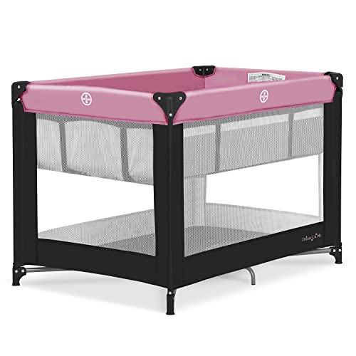 Dream On Me Zazzy Portable Playard With Bassinet In Pink, Packable And Easy Setup Baby Playard, Lightweight And Portable Playard For Baby With Mattress And Travel Bag #TOP21