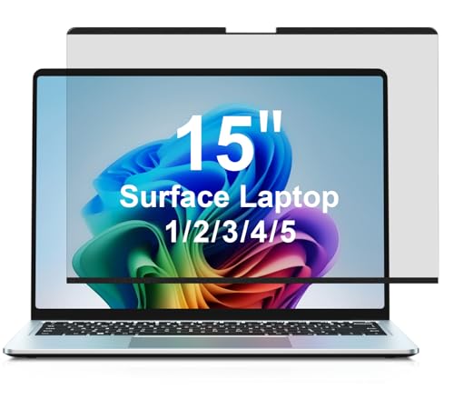 STARY Magnetic Privacy Screen for 15 inch Surface Laptop 1/2/3/4/5, Microsoft Laptop Screen Protector, Anti Glare Blue Light Scratch Removable Privacy Filter for Surface