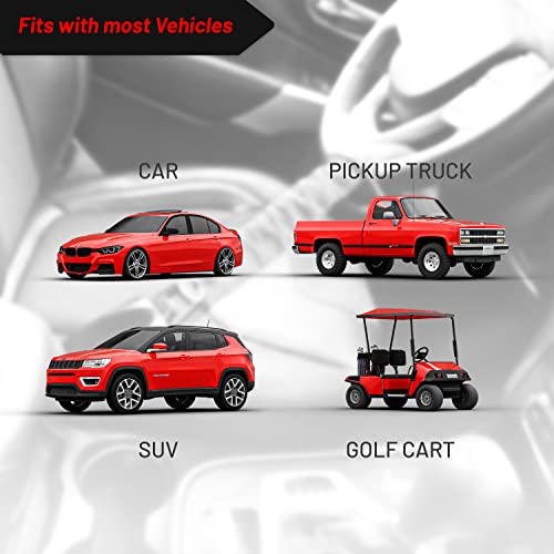 Vinsify Steering Wheel Lock Anti Theft Car Device - Seat Belt Car Lock Security - Lightweight & Easy To Handle - Durable Material - Fits Most Vehicles : Cars Trucks Suvs Vans & Golf Carts. (Red) #TOP4