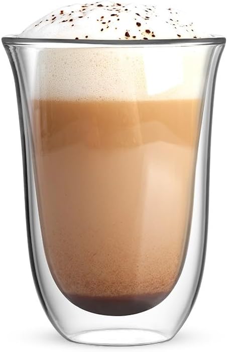 Bialetti Set 2 Double Wall Glass Firenze, 300 ml, Thermal Insulation, Borosilicate Glass
