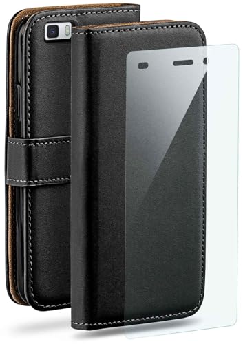 Protection totale Huawei P8 Lite 2015 étui housse noir avec film moex