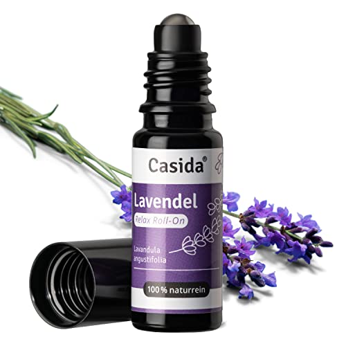Casida® Roll-On Lawendawy - zrelaksuj się w harmonijnej atmosferze - olejek perfumowany, olejek eteryczny do aromaterapii zawsze miej przy sobie - jakość apteczna - 10 ml