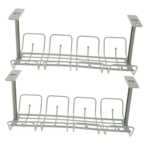 jojofuny 2pcs Under Desk Cable Organizer Tray Hanging Basket Design for Efficient Wire Management Saves Desk Space for Power Strips Cables and Data Wires Suitable for All Types
