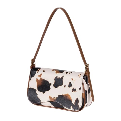 Sac à bandoulière imprimé vache fourre-tout pour femme sangle réglable cuir PU