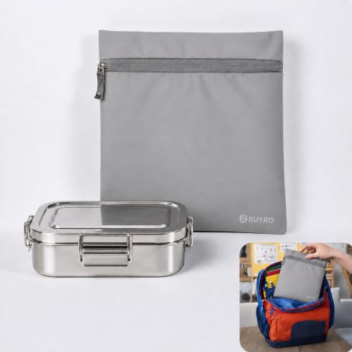 Image of Thermal Insulated Lunch Bag (2L, 4 Kg Capacity) for Kids, Men & Women | Aluminium Foil Inner Lining, Leakproof Tiffin Carry Bag | for Office & School | Lunch Pouch (Ash Grey)