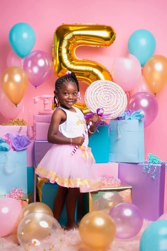 Image of Gold Number 22 Balloon 40 inch, 22 Number Balloons, 22nd Gold Birthday Decorations, 22 Year Old Women Men Golden Party Supplies