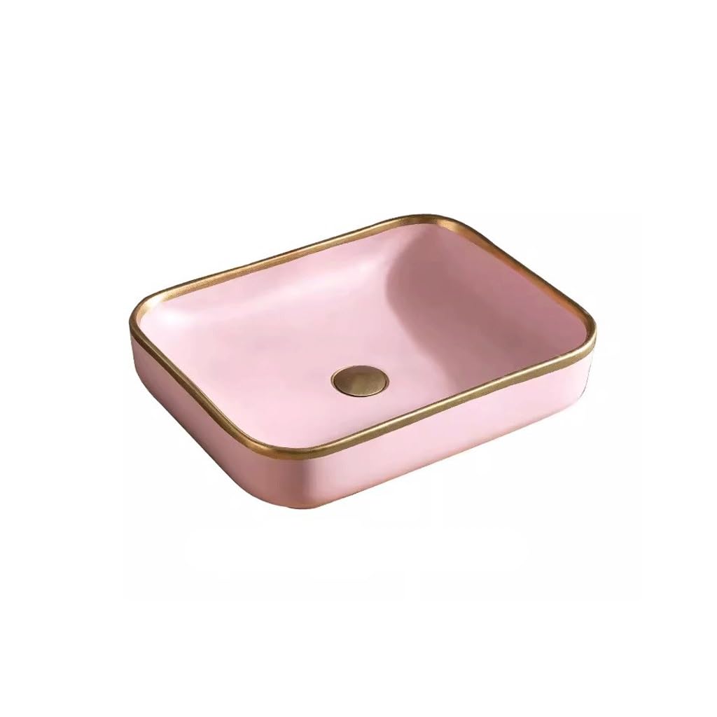 MYUYEE Bathroom Sink Countertop Basin Simple Washbasin Home Basin Light Luxury Balcony Washbasin Courtyard Pool Table Basin Basin Vessel Sinks (A)