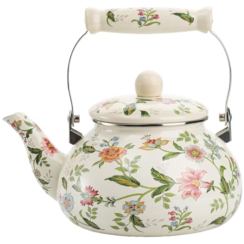 Bouilloire en émail vintage floral de 2,6L pour plaque de cuisson - 2