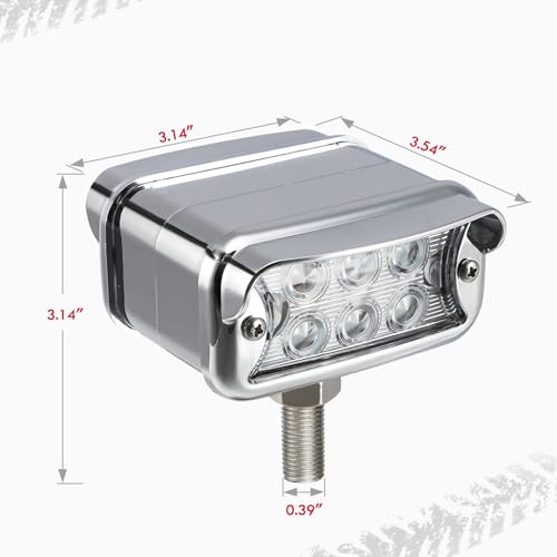 Luces de posición intermitentes 12 LED rectangulares cromadas para parachoques de camión Peterbilt 2