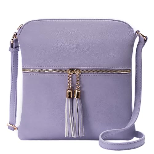 Image of Solene Womens Lightweight Medium Crossbody Purse with Tassel, Perfect Size Crossbody Bags for Daily Use, travel