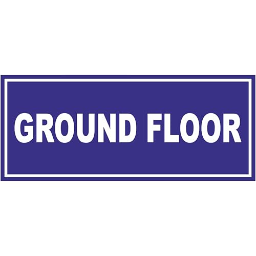 Image of ATTRACTSO - Ground Floor Sign Self Adhesive Laminated Sticker for Home, Office, Shop, Hospital, Hotel, Theatre, Restaurant - 12 inchx5 inch inch (Blue)