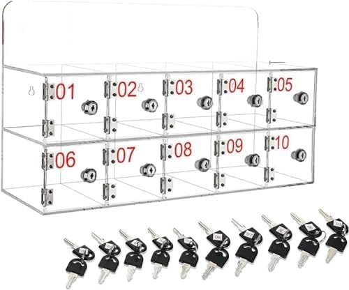 Rangement mural portable acrylique transparent 10 compartiments pour mobile - 7