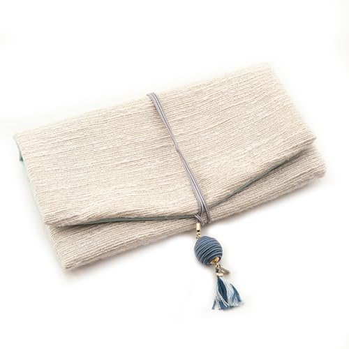 数珠入れ 紐留め式 ツイード 念珠袋 男女兼用 日本製 数珠ケース シャイニーベージュ SNA04