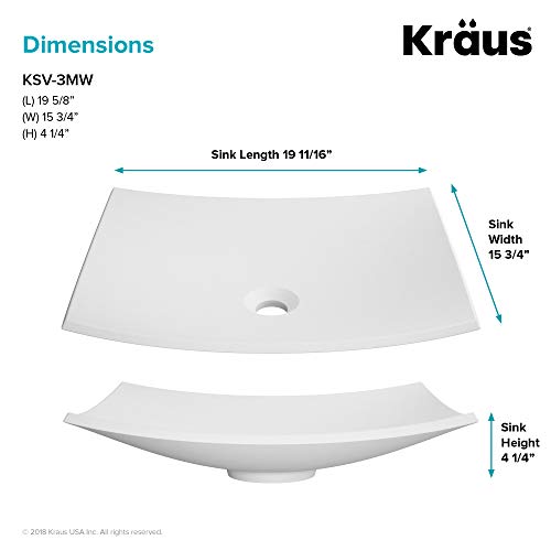 Kraus Ksv-3Mw Natura Bathroom Sink, Rectangular 19.5 X 15.7 Inch #TOP6