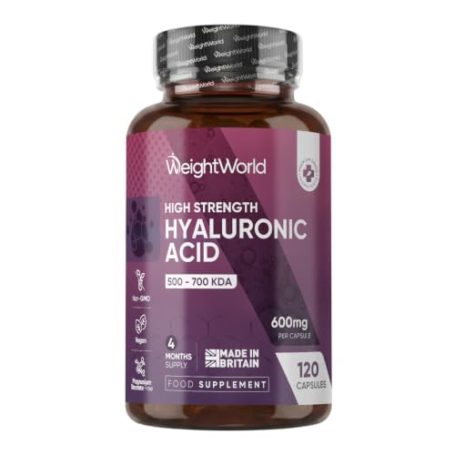 Hyaluronic Acid Supplement 600mg (500-700 KDA) - 1 per Day - 120 Capsules