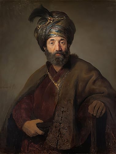 Impression Tableaux Peinture sur Toile Rembrandt Homme Costume Oriental Déco Élégante