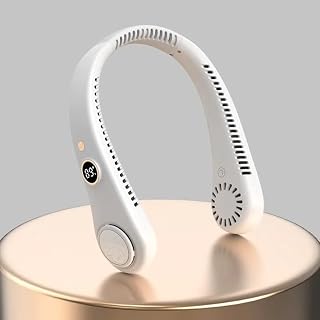 Gesto Portable Neck Fan Rechargeable – Hands-Free Neck Fan for Summer With 1500 mAh Battery & Display | 5-Speed 360° Airflow, USB Charging Personal Fan for Home, Kitchen, Gym, Travel, Running -White - Amazon product rated Grade B